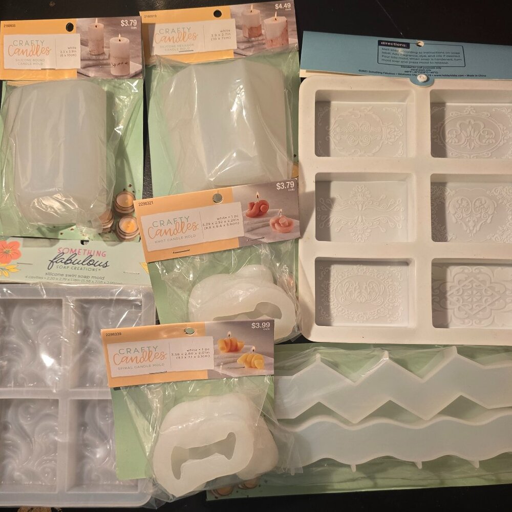7-Piece Silicone Mold Bundle for Candle & Soap Making